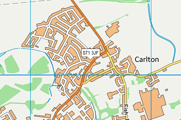 S71 3JF map - OS VectorMap District (Ordnance Survey)