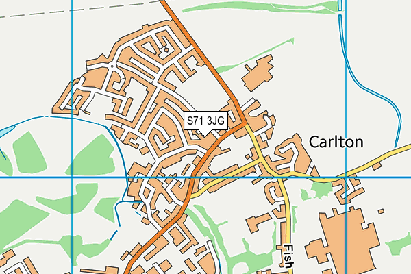 S71 3JG map - OS VectorMap District (Ordnance Survey)