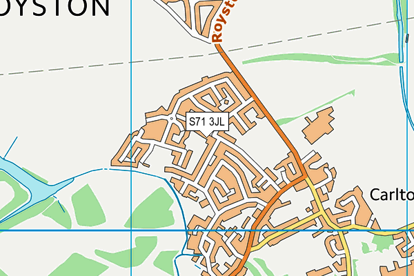 S71 3JL map - OS VectorMap District (Ordnance Survey)