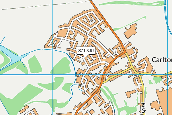 S71 3JU map - OS VectorMap District (Ordnance Survey)