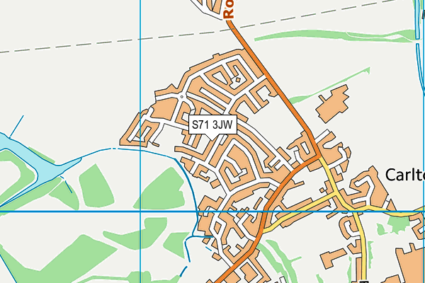 S71 3JW map - OS VectorMap District (Ordnance Survey)