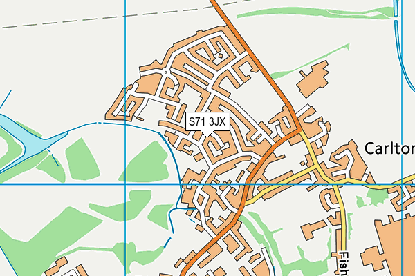 S71 3JX map - OS VectorMap District (Ordnance Survey)
