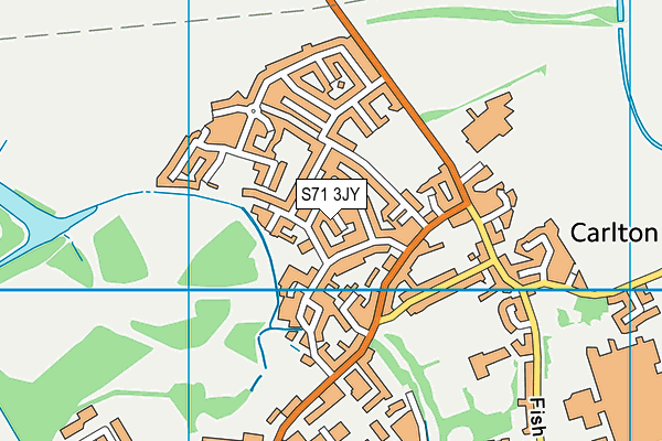 S71 3JY map - OS VectorMap District (Ordnance Survey)