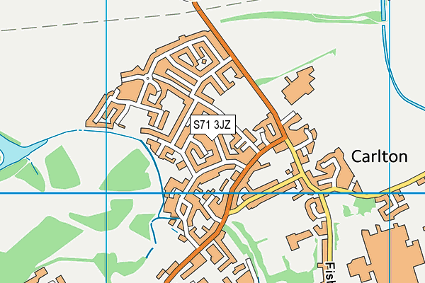 S71 3JZ map - OS VectorMap District (Ordnance Survey)