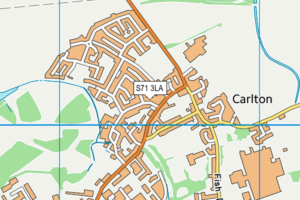 S71 3LA map - OS VectorMap District (Ordnance Survey)