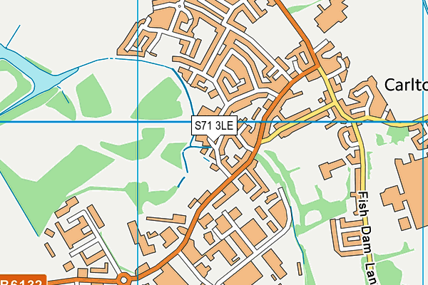 S71 3LE map - OS VectorMap District (Ordnance Survey)