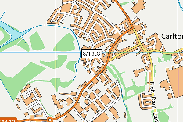 S71 3LG map - OS VectorMap District (Ordnance Survey)