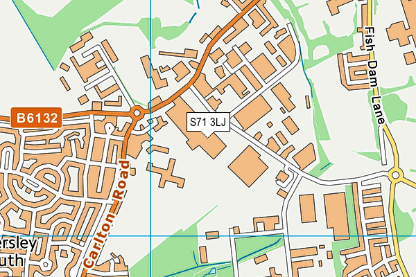 S71 3LJ map - OS VectorMap District (Ordnance Survey)