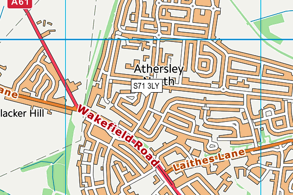 S71 3LY map - OS VectorMap District (Ordnance Survey)