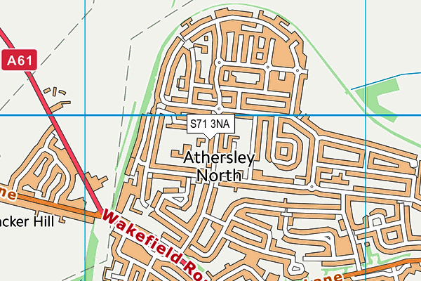S71 3NA map - OS VectorMap District (Ordnance Survey)