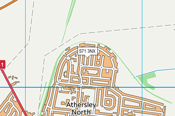 S71 3NX map - OS VectorMap District (Ordnance Survey)