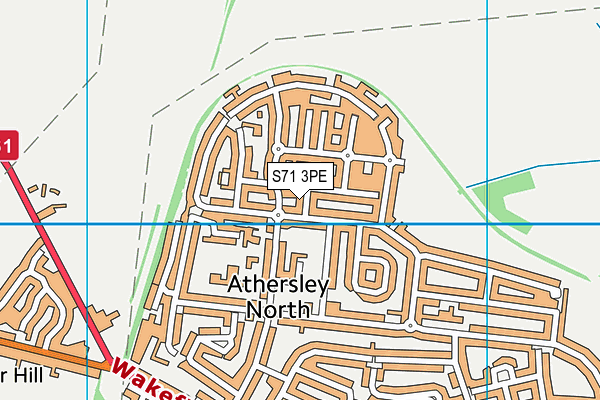 S71 3PE map - OS VectorMap District (Ordnance Survey)