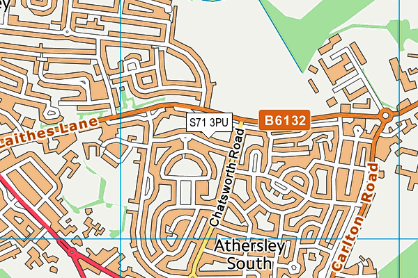 S71 3PU map - OS VectorMap District (Ordnance Survey)