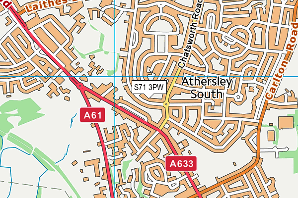 S71 3PW map - OS VectorMap District (Ordnance Survey)