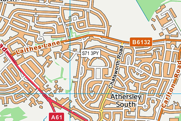 S71 3PY map - OS VectorMap District (Ordnance Survey)