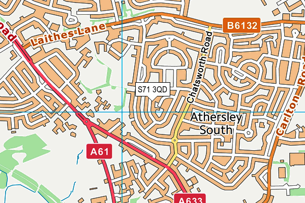 S71 3QD map - OS VectorMap District (Ordnance Survey)