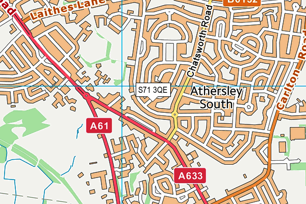 S71 3QE map - OS VectorMap District (Ordnance Survey)