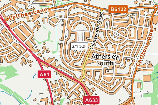 S71 3QF map - OS VectorMap District (Ordnance Survey)