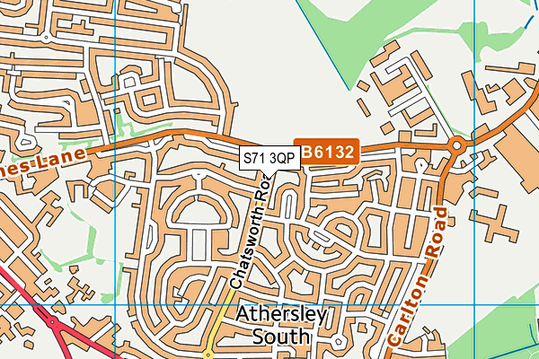 S71 3QP map - OS VectorMap District (Ordnance Survey)