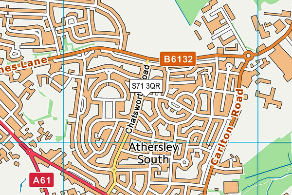 S71 3QR map - OS VectorMap District (Ordnance Survey)