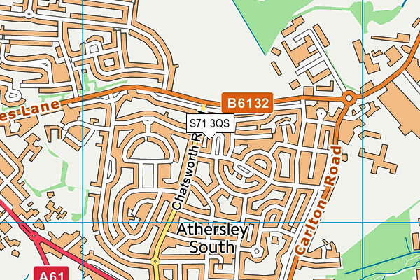 S71 3QS map - OS VectorMap District (Ordnance Survey)