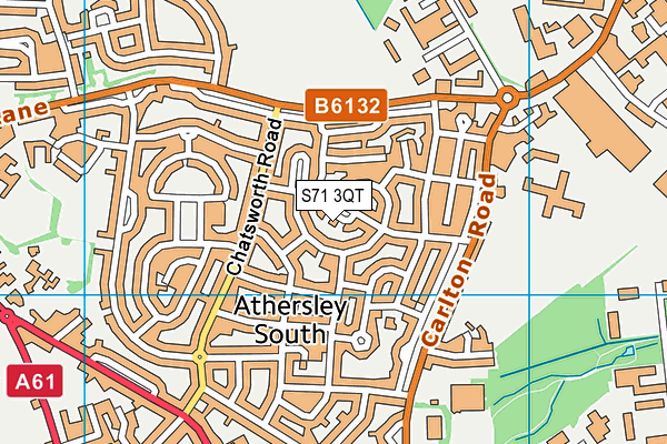 S71 3QT map - OS VectorMap District (Ordnance Survey)