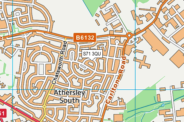 S71 3QU map - OS VectorMap District (Ordnance Survey)