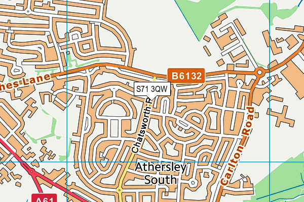 S71 3QW map - OS VectorMap District (Ordnance Survey)