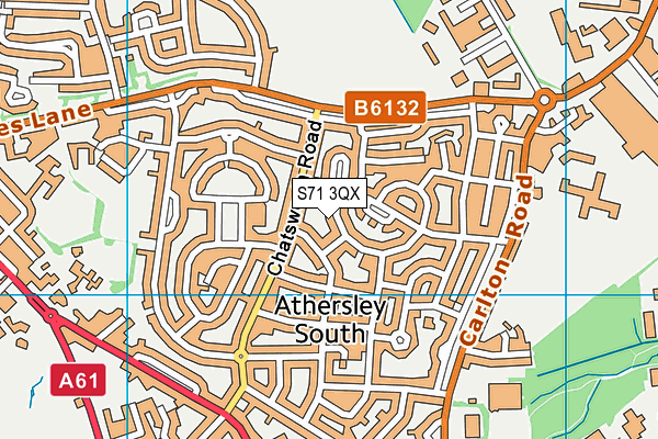 S71 3QX map - OS VectorMap District (Ordnance Survey)