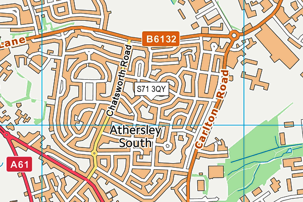 S71 3QY map - OS VectorMap District (Ordnance Survey)