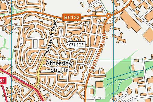 S71 3QZ map - OS VectorMap District (Ordnance Survey)