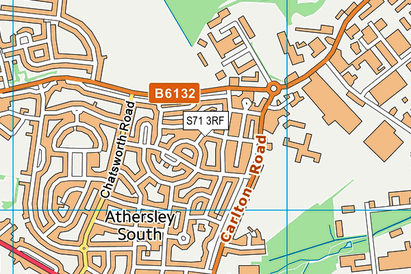 S71 3RF map - OS VectorMap District (Ordnance Survey)