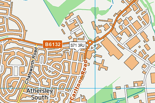 S71 3RJ map - OS VectorMap District (Ordnance Survey)