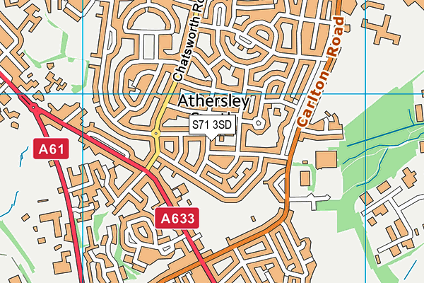 S71 3SD map - OS VectorMap District (Ordnance Survey)