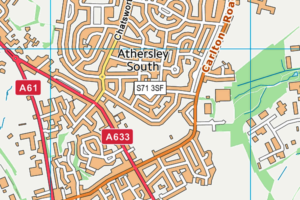 S71 3SF map - OS VectorMap District (Ordnance Survey)