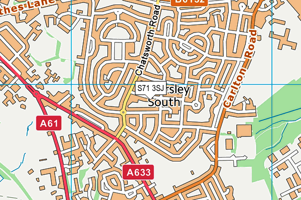 S71 3SJ map - OS VectorMap District (Ordnance Survey)