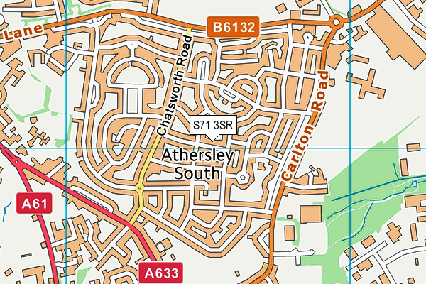 S71 3SR map - OS VectorMap District (Ordnance Survey)