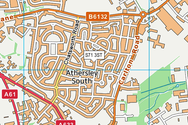 S71 3ST map - OS VectorMap District (Ordnance Survey)