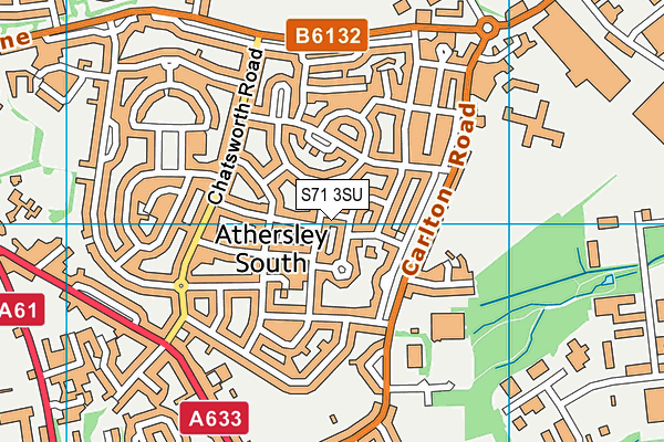 S71 3SU map - OS VectorMap District (Ordnance Survey)