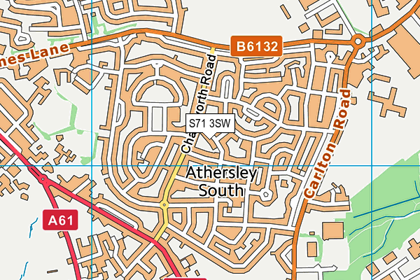 S71 3SW map - OS VectorMap District (Ordnance Survey)