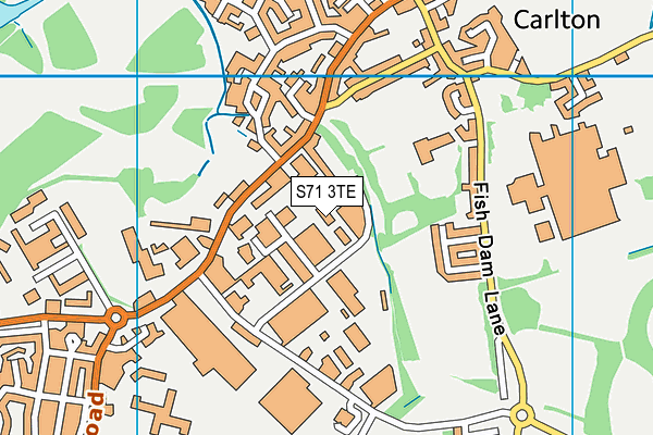 S71 3TE map - OS VectorMap District (Ordnance Survey)