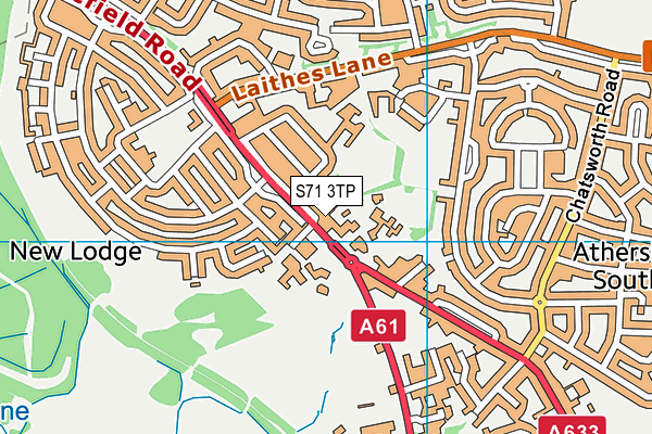 S71 3TP map - OS VectorMap District (Ordnance Survey)