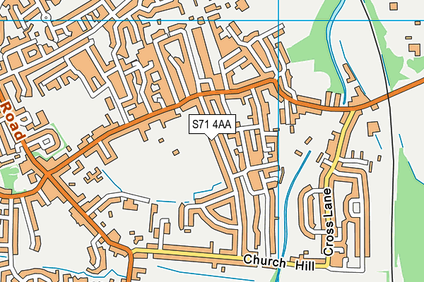 S71 4AA map - OS VectorMap District (Ordnance Survey)