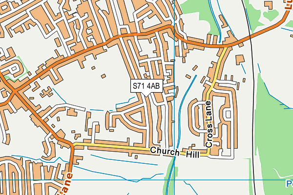 S71 4AB map - OS VectorMap District (Ordnance Survey)