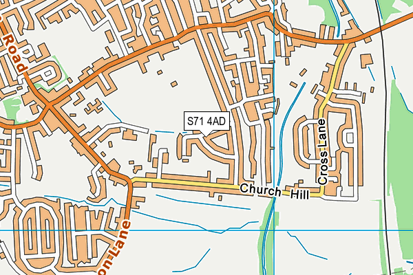 S71 4AD map - OS VectorMap District (Ordnance Survey)
