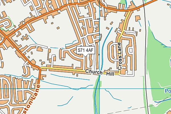 S71 4AF map - OS VectorMap District (Ordnance Survey)