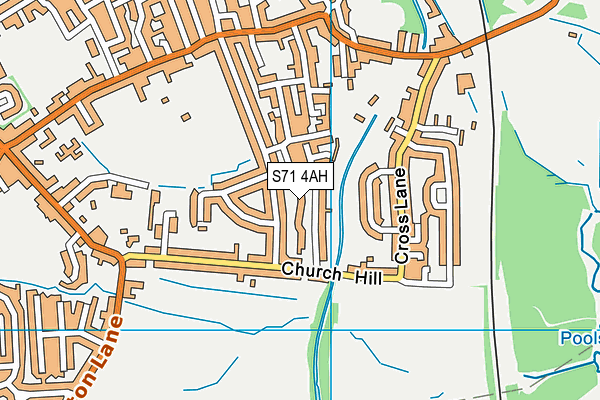 S71 4AH map - OS VectorMap District (Ordnance Survey)
