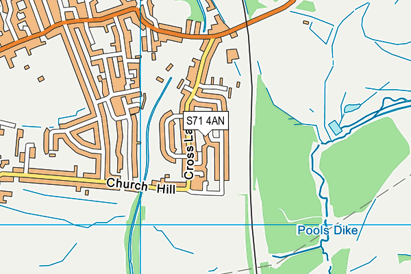 S71 4AN map - OS VectorMap District (Ordnance Survey)