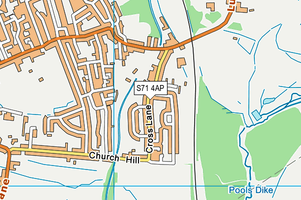 S71 4AP map - OS VectorMap District (Ordnance Survey)
