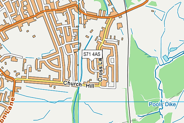 S71 4AS map - OS VectorMap District (Ordnance Survey)